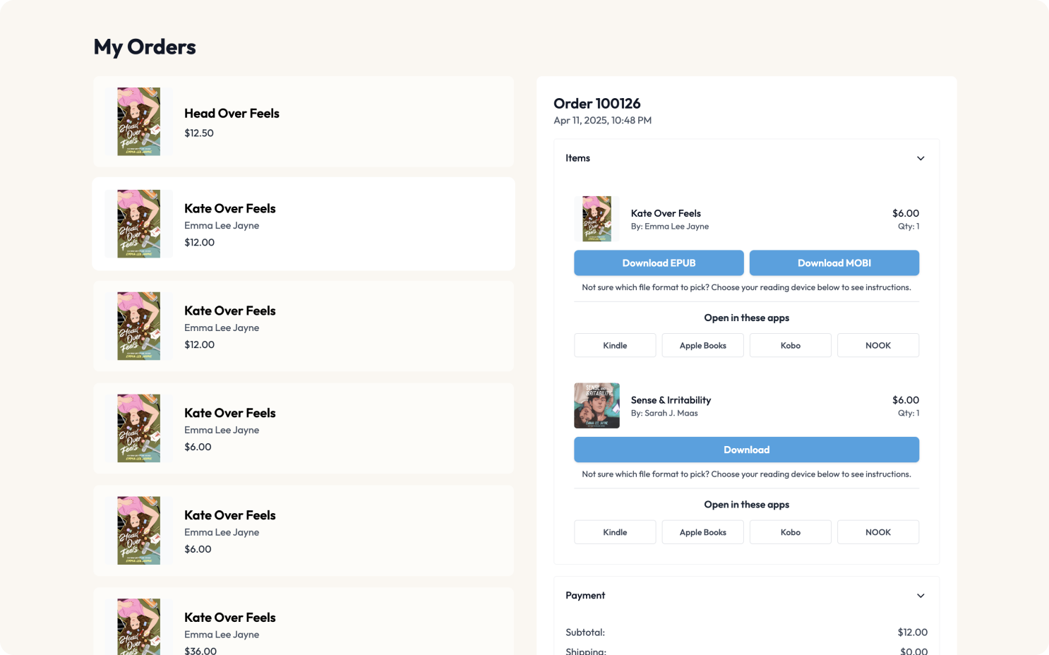Customer Order History