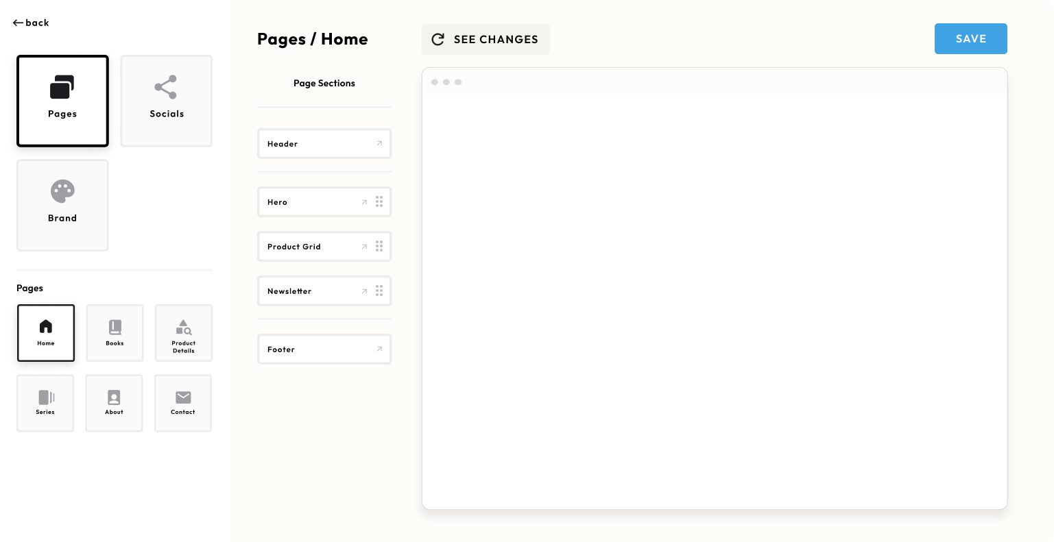 Initial page builder design